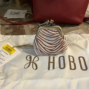 Hobo Kisslock Bag Charm Ginger Zebra